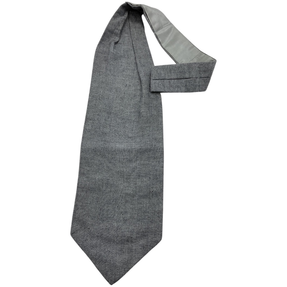 WALBUSCH Solid Gray Cotton LUXURY Ascot Cravat GERMANY